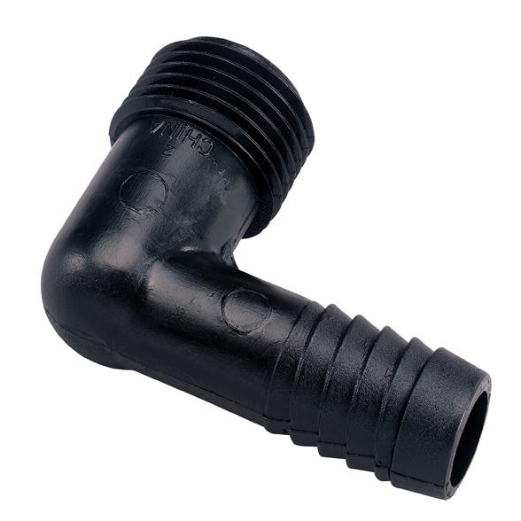 Orbit® 94359 Plastic Riser Flex Fitting 90-Degree Elbow, 1/2" MNPT x 1/2" Barb