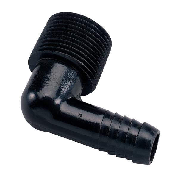 Orbit® 94360 Plastic Riser Flex Fitting 90-Degree Elbow, 3/4" MPT x 1/2" Barb