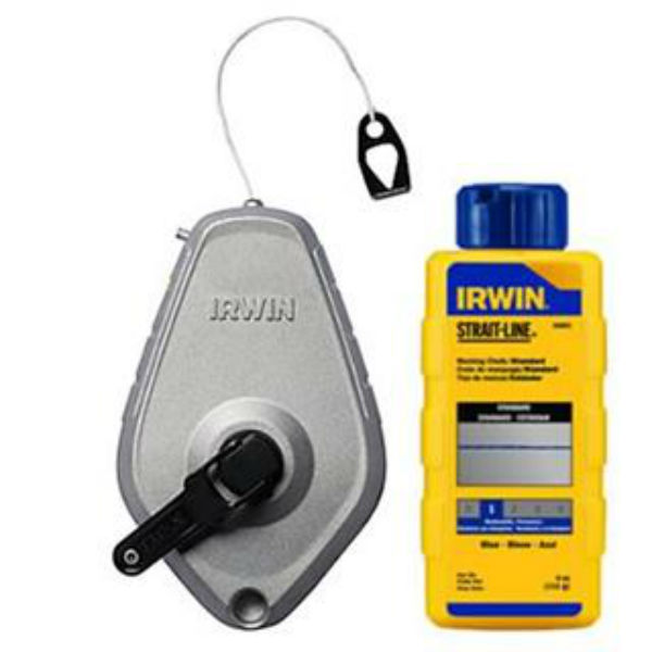 Irwin 1932880 Strait-Line Aluminum Classic Chalk Reel 100' & 4 Oz Blue Chalk