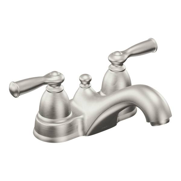 Moen WS84912SRN Banbury® Two-Handle Low Arc Lavatory Faucet, Brushed Nickel