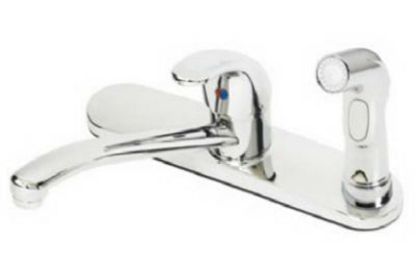 BayPointe™ 116850CA Single Handle Kitchen Faucet with Deck Mounted Spray, Chrome