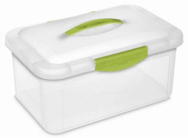 Sterilite® 18942206 Medium ShowOffs Storage Container, See Through/Green