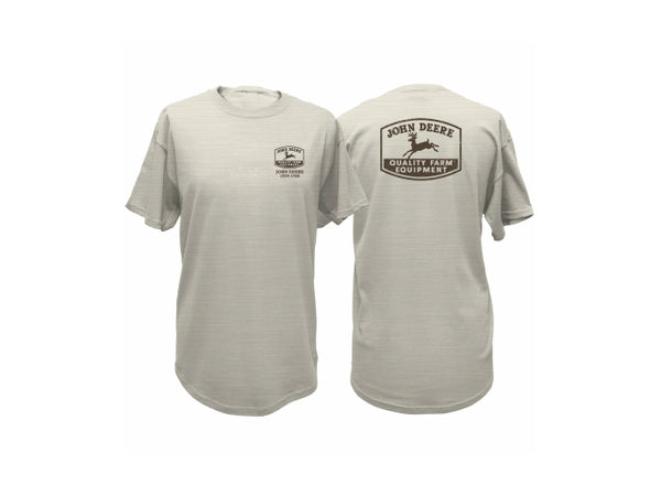 John Deere 13281044OM04 Men's T-Shirt w/John Deere Trademark, Oatmeal, Medium