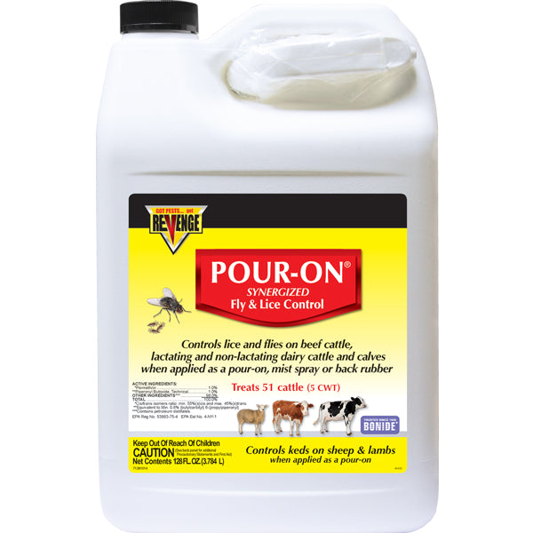 Bonide® 46430 Revenge® Pour-On® Fly & Lice Control, Ready to Use, 1-Gallon