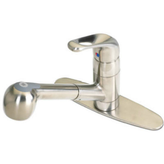 BayPointe™ 116860CA Single Loop Handle Pull Out Kitchen Faucet, PVD Brush Nickel