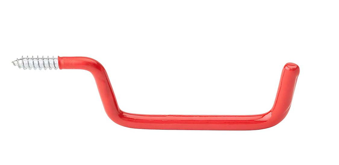 National Hardware® N271-010 Steel Ladder Screw Hook with Red Vinyl Coated, 4"