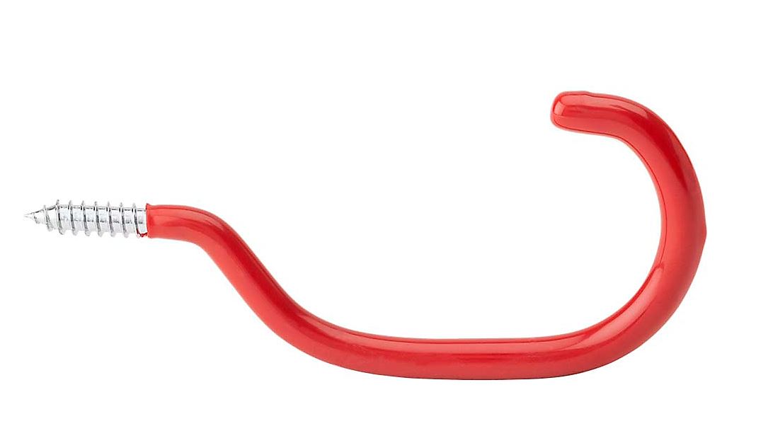 National Hardware® N271-015 Steel Bicycle Hook, Red Vinyl Coated, 6-1/2"