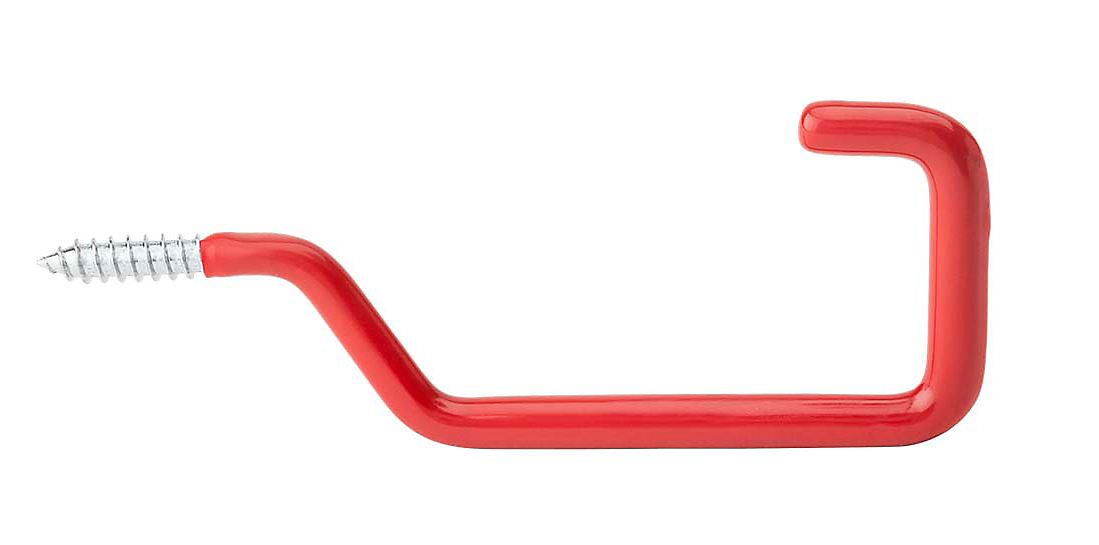 National Hardware® N271-018 Steel Rafter Screw Hook, Red Vinyl Coated, 4.5"