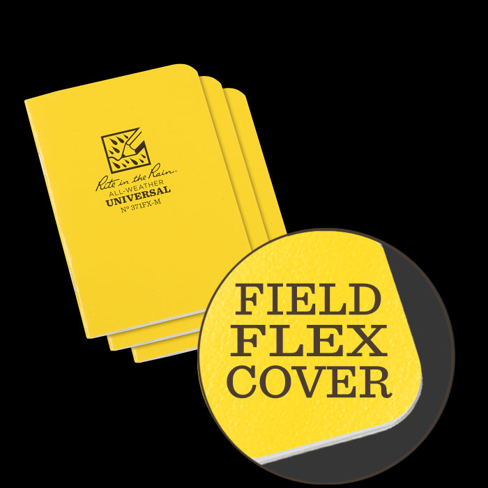 Rite in the Rain® 371FX-M All-Weather Universal Mini Stapled Notebook, 3-Pack