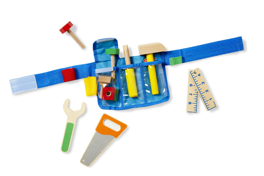 Melissa & Doug® 5174 Classic Toy Deluxe Wooden Tool Belt Set, Age 3+