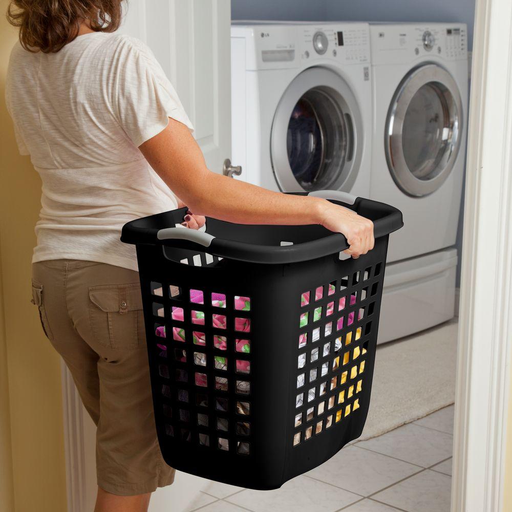 Sterilite® 12259004 Ultra™ Easy Carry Hamper w/ Integrated Handles, Black
