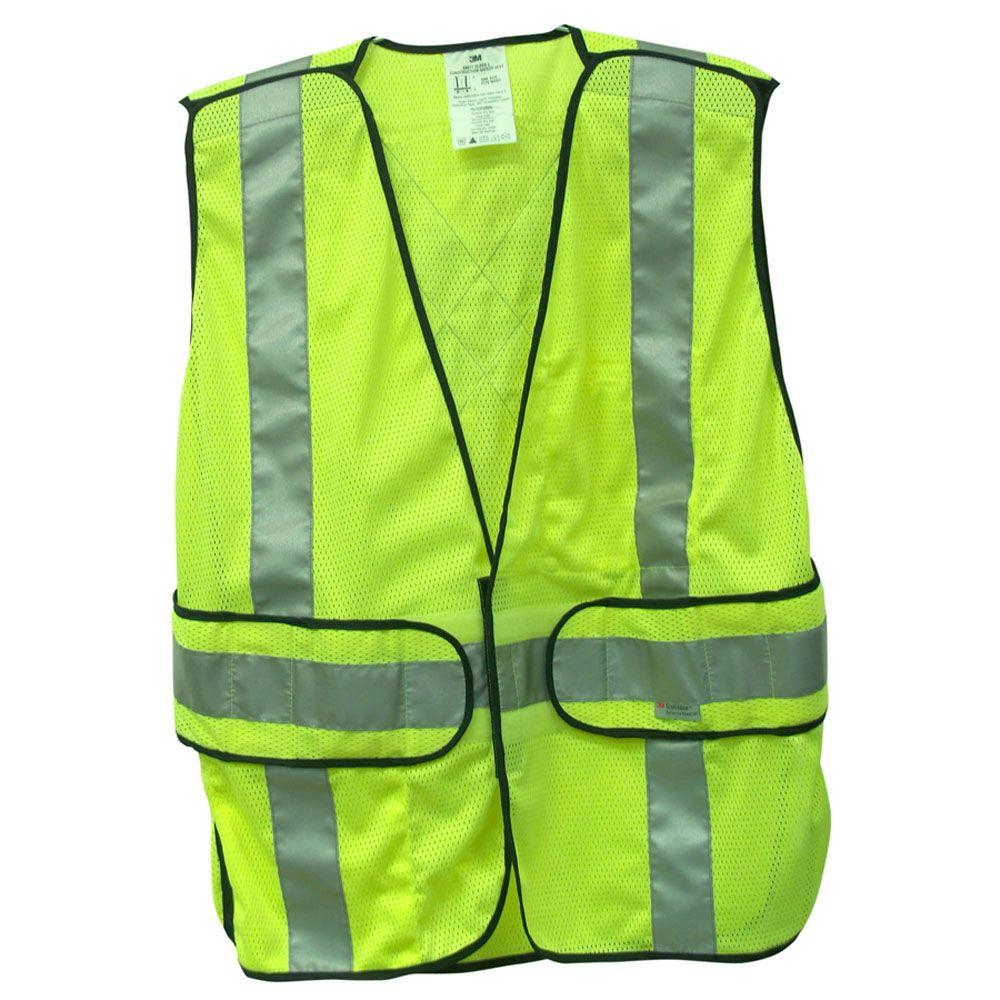 3M 94617-80030 TEKK Protection Class 2 Construction Safety Vest, Hi-Viz Yellow