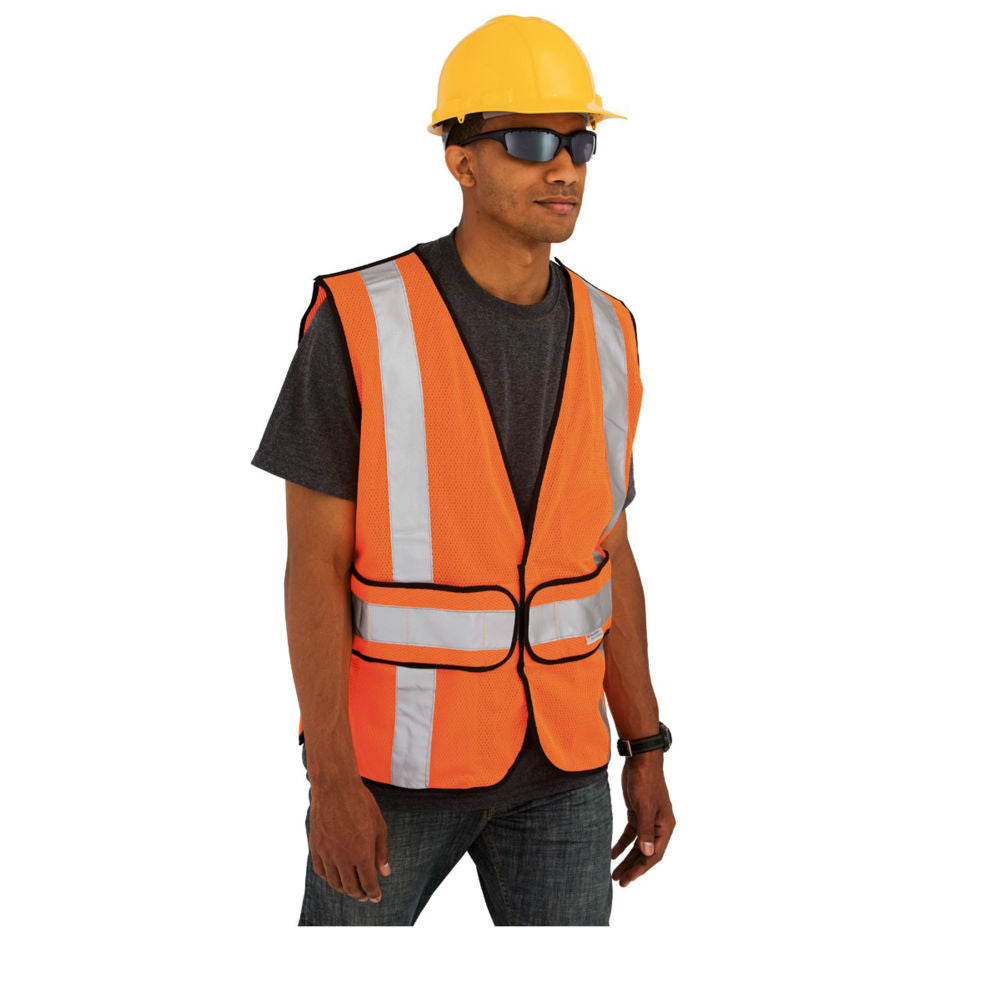 3M 94625-80030T Tekk Protection Class 2 Construction Safety Vest, Hi-Viz Orange