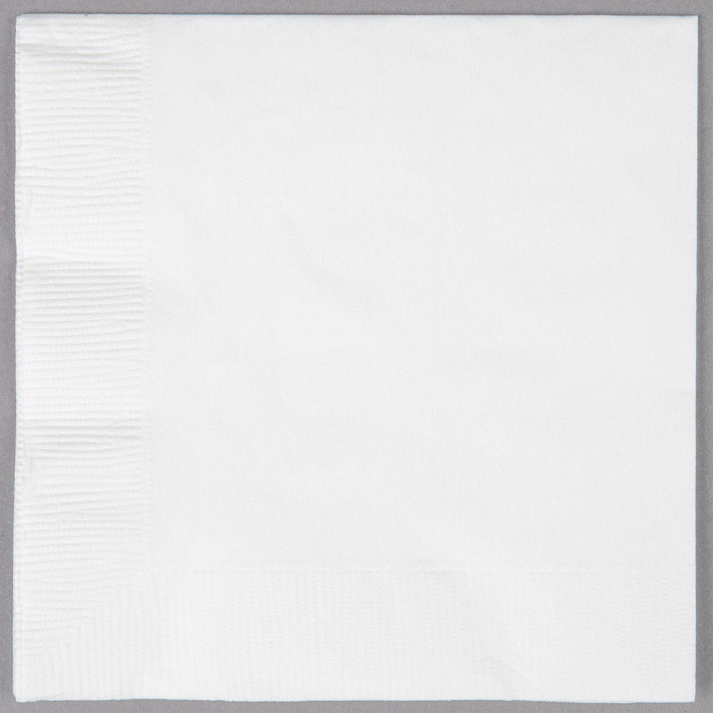 Creative Converting™ 259000 2-Ply Paper Beverage Napkins, White, 200-Count