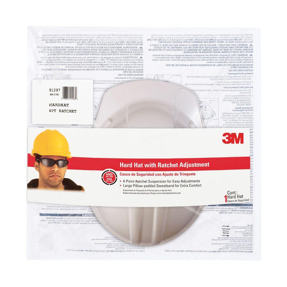 3M™ CHH-R-W6-PS Non-Vented Hard Hat with 4-Point Ratchet Suspension, White