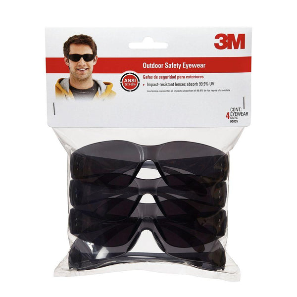 3M™ 90835-00000B Scratch Resistant Outdoor Safety Eyewear, Gray, 4-Pack