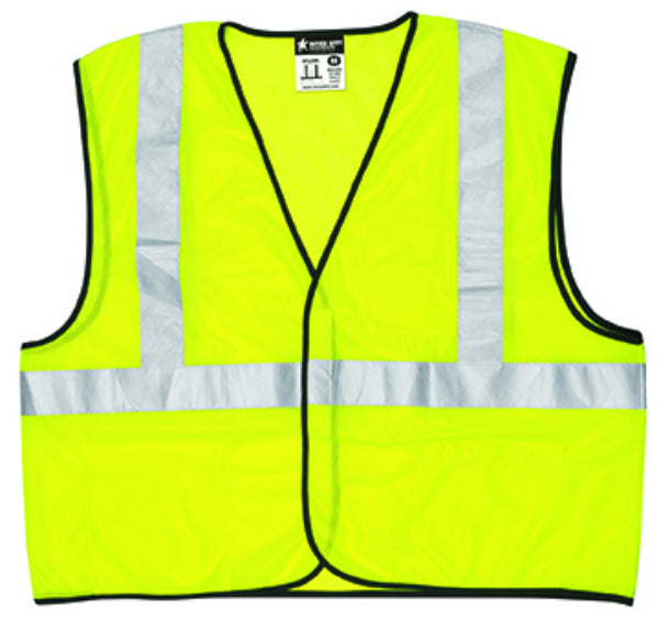 Safety Works® CVCL2MLXL Class II Mesh Safety Vest, Lime Green, X-Large