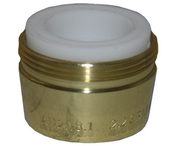 Lasco 09-8973 Dual Thread Aerator, Polished Brass, 1.2 GPM, 55/64" x 15/16"