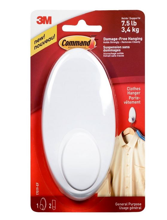 Command™ 17019-ES Clothes Hanger, White, Large