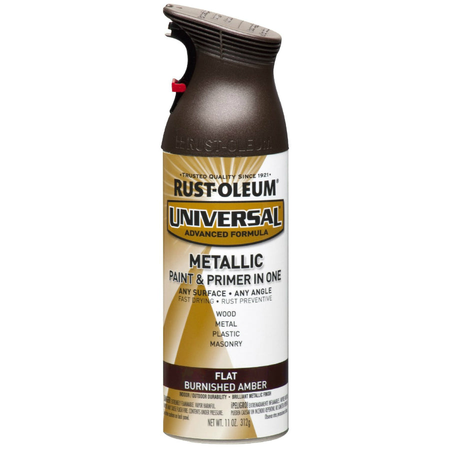 Rust-Oleum® 271472 Universal® Flat Metallic Spray Paint, 12 Oz, Burnished Amber