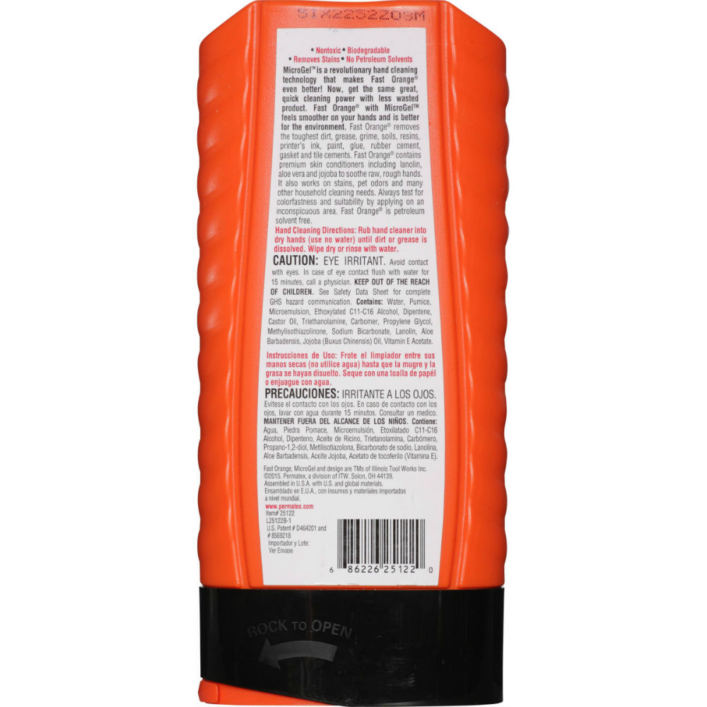 Fast Orange® 25122 Fine Pumice Lotion Hand Cleaner, Rocker Top, 15 Oz