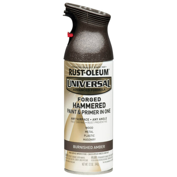 Rust-Oleum® 271480 Universal® Forged Hammered Spray Paint, 12 Oz, Burnished Amber