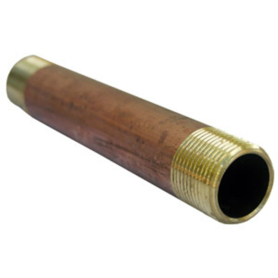 Lasco 17-9501 Lead Free Brass Pipe Nipple, 3/4" MPT x 6" Long