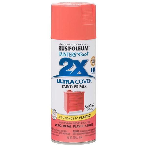Rust-Oleum® 283189 Painter's Touch® Ultra Cover 2X Gloss Spray, Coral, 12 Oz