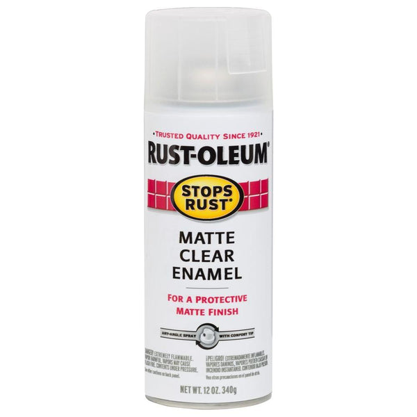 Rust-Oleum® 285093 Stops Rust® Protective Enamel Spray Paint, Matte Clear, 12 Oz