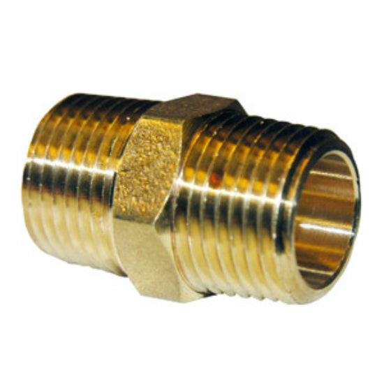 Lasco 17-8649 Lead Free Brass Hex Nipple, 1/2" MPT