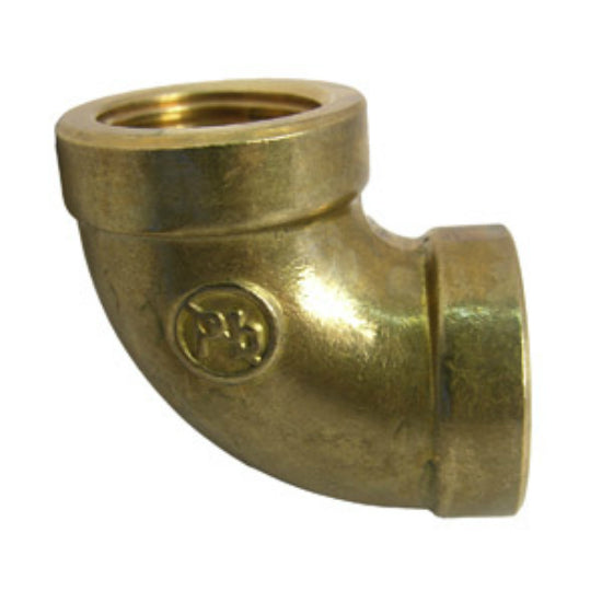Lasco 17-9009 Lead Free 90 Degree Brass Elbow, 1/2" FIP x 1/2" FPT