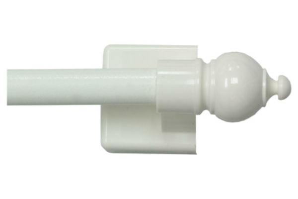 Kenney KN40344 Petite Cafe Magnetic Curtain Rod, White, 16" - 28"
