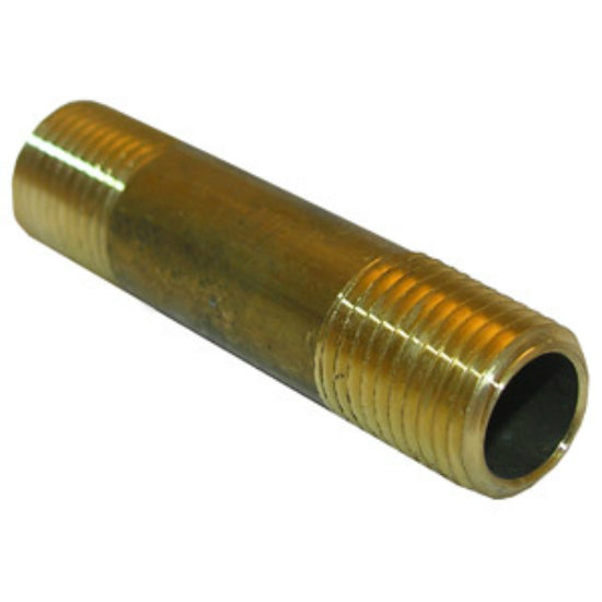 Lasco 17-9359 Lead Free Brass Pipe Nipple, 1/4" MPT x 3" Long