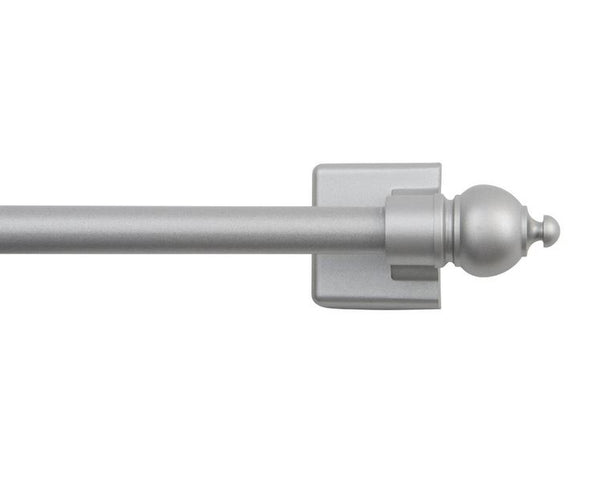 Kenney™ KN40343 Petite Cafe Magnetic Curtain Rod, Satin Silver, 16" - 28"