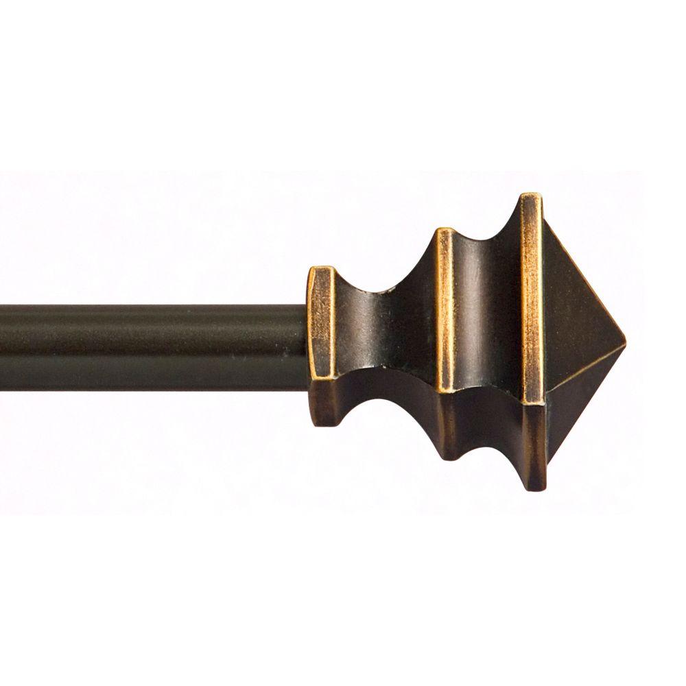 Kenney™ KN55480 Arts & Crafts Decorative Curtain Rod, Bronze, 48" - 86"