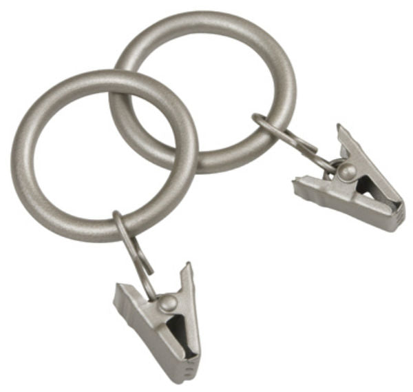 Kenney™ KN75001 Curtain Clip Rings, Pewter, 14-Pack