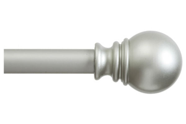 Kenney™ KN87003 Layla Curtain Rod with Ball Finials, Satin Silver, 30" - 84"