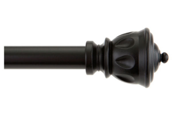 Kenney™ KN71669 Kiera Cafe Curtain Rod, Black, 28" - 48"