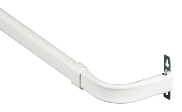 Kenney™ KN527 Heavy-Duty Single Curtain Rod, White, 48" - 86"