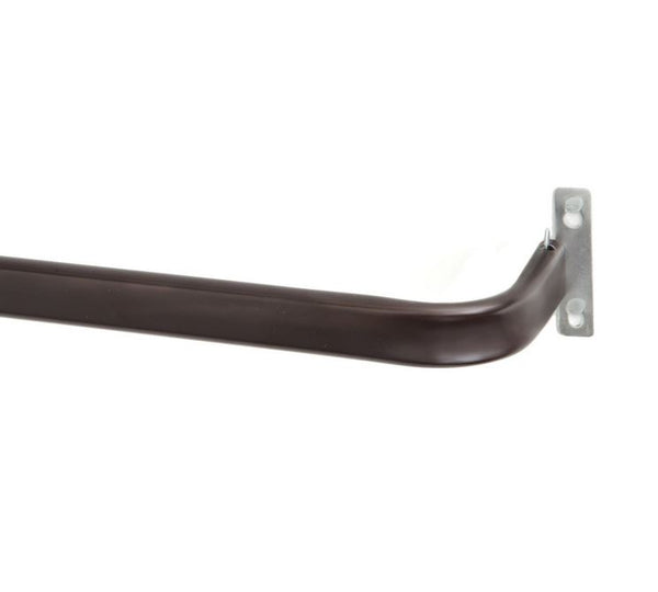 Kenney™ KN515 Heavy-Duty Single Curtain Rod, Brown, 48" - 86"