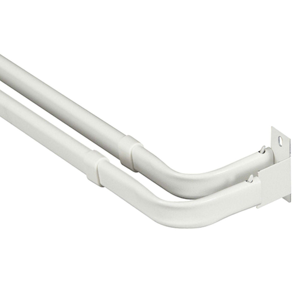 Kenney KN521 Heavy-Duty Double Curtain Rod, White, 28" - 48"