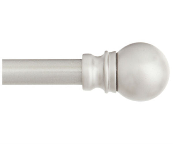 Kenney™ KN55971 Davenport Decorative Curtain Rod, Satin Nickel, 48" - 86"