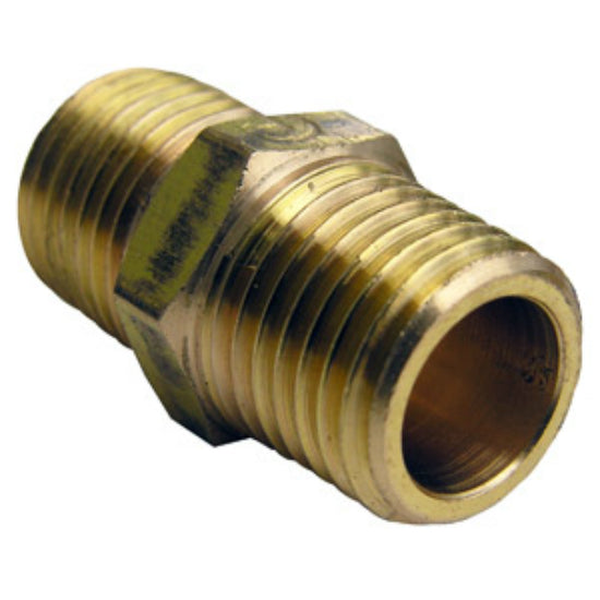 Lasco 17-8611 Lead Free Brass Hex Nipple, 1/4" MPT