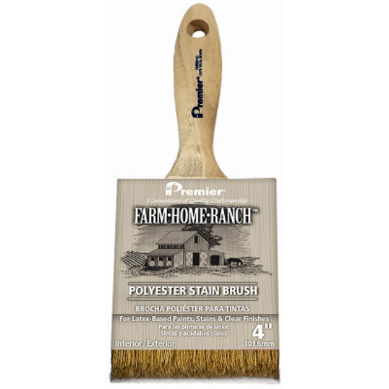 Premier® FHR00143 Farm Home Ranch® 100% Polyester Stain Brush, 4", 7/8" Thick