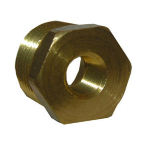 Lasco 17-9245 Brass Reducing Hex Bushing, 3/8" MPT x 1/4" FPT