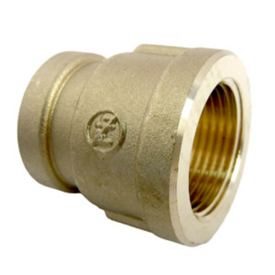 Lasco 17-9287 Brass Reducing Hex Bushing Bell Reducer, 3/4" FPT x 1/2" FPT