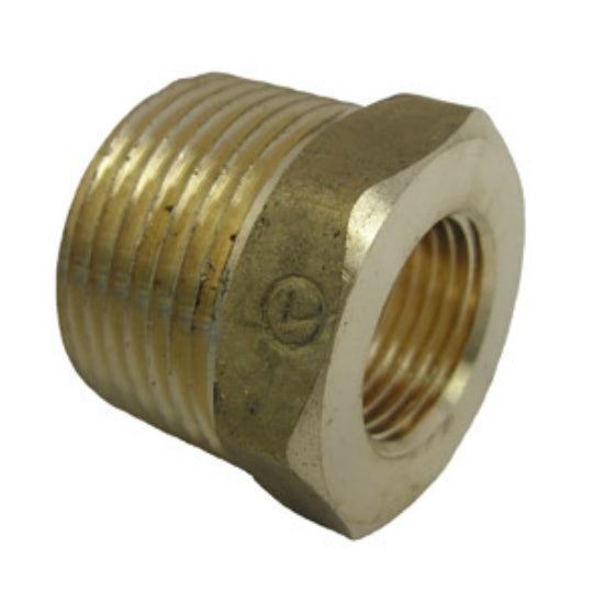 Lasco 17-9257 Brass Reducing Hex Bushing, 3/4" MPT x 3/8" FPT