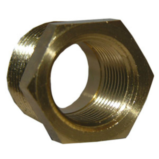 Lasco 17-9251 Brass Reducing Hex Bushing, 1/2" MPT x 3/8" FPT