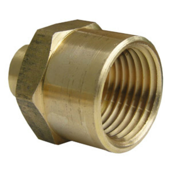Lasco 17-9281 Brass Reducing Hex Bushing, 1/2" FPT x 3/8" FPT