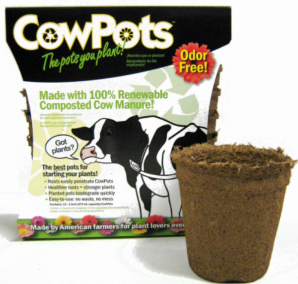 CowPots™ CP-3 RND-12PK-12PKS Biodegradable Plant Pots, Round, 3", 12-Pack